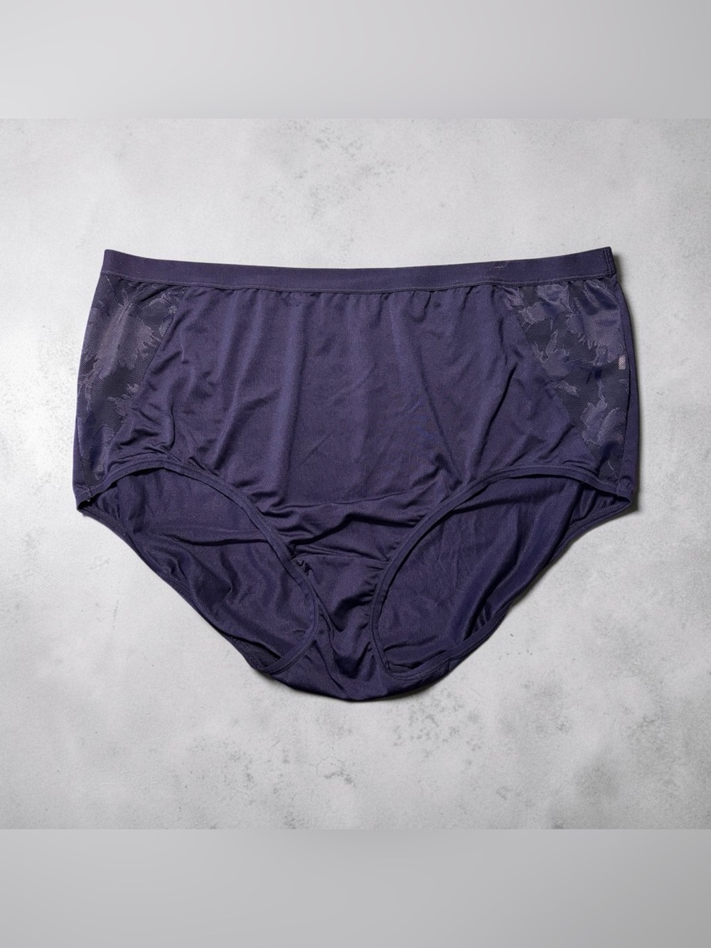 Cacique No Show Full Brief Panty with Side Lace Maritime Navy Blue 26/28